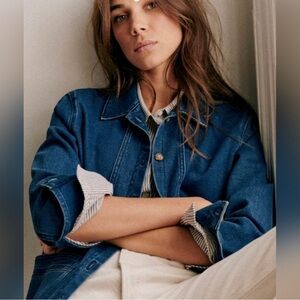 Sézane Will Jacket, like new, size medium, “Denim Blue” color